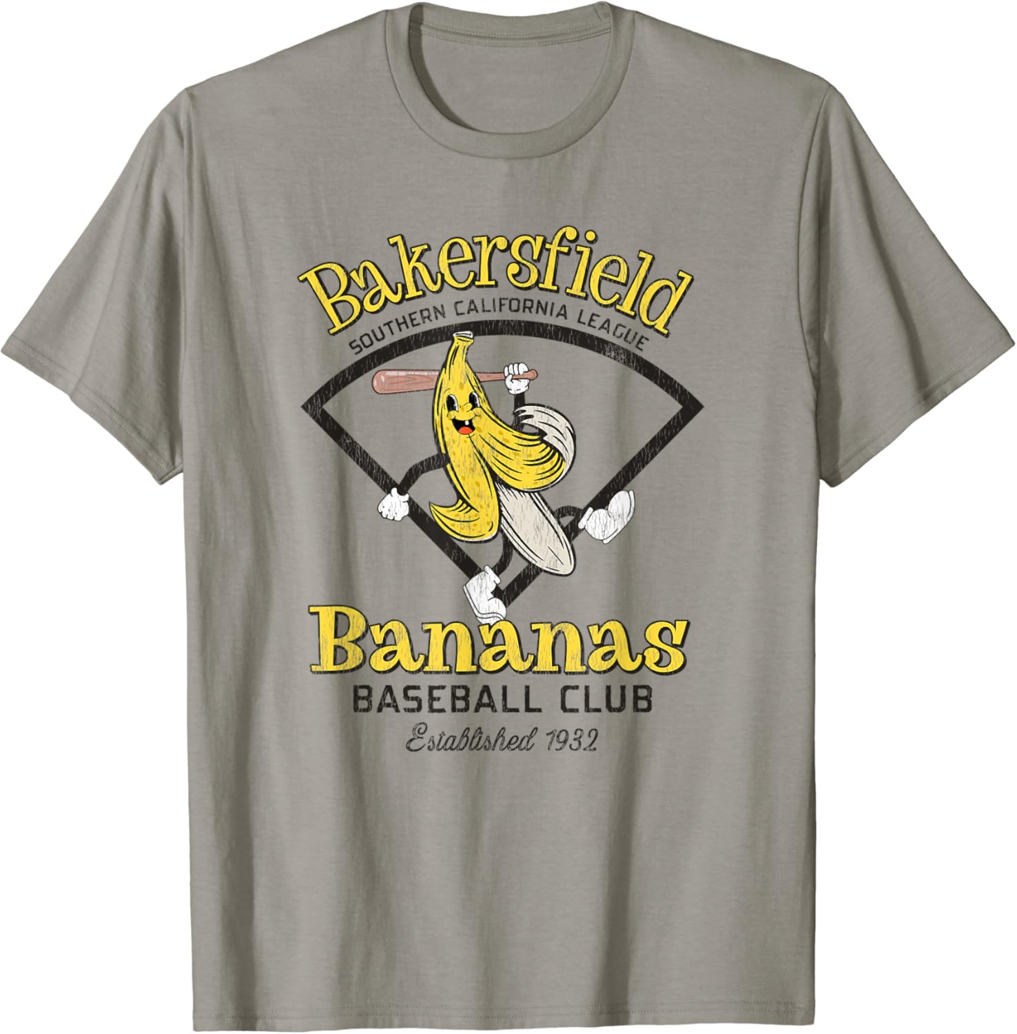 Bakersfield Bananas Minor League Retro Baseball Team TShirt Clothing, Shoes & Jewelry